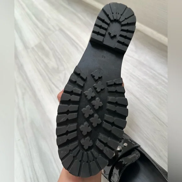 Kate Spade Patent Black Loafers with Rhinestone Accents - Picture 15 of 16